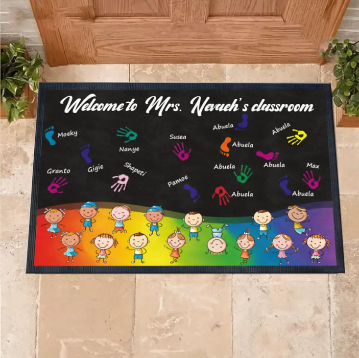 Custom Personalized Welcome To Classroom Doormat - Gift Idea For Teacher/ Classroom Decoration