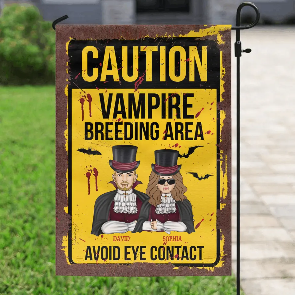 Custom Personalized Vampire Flag sign - Funny Gift Idea For Couple/ Fa ...