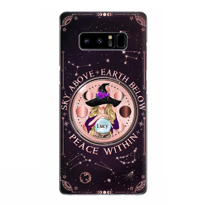 Custom Personalized Witch Phone Case - Gift Idea For Witch Lover - Sky Above Earth Below Peace Within - Case for iPhone/ Samsung