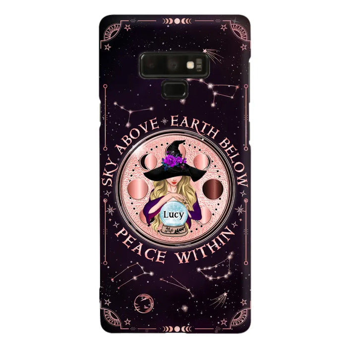 Custom Personalized Witch Phone Case - Gift Idea For Witch Lover - Sky Above Earth Below Peace Within - Case for iPhone/ Samsung