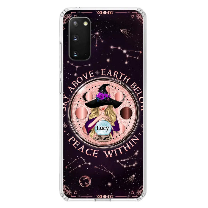 Custom Personalized Witch Phone Case - Gift Idea For Witch Lover - Sky Above Earth Below Peace Within - Case for iPhone/ Samsung