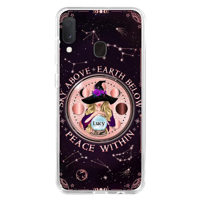 Custom Personalized Witch Phone Case - Gift Idea For Witch Lover - Sky Above Earth Below Peace Within - Case for iPhone/ Samsung