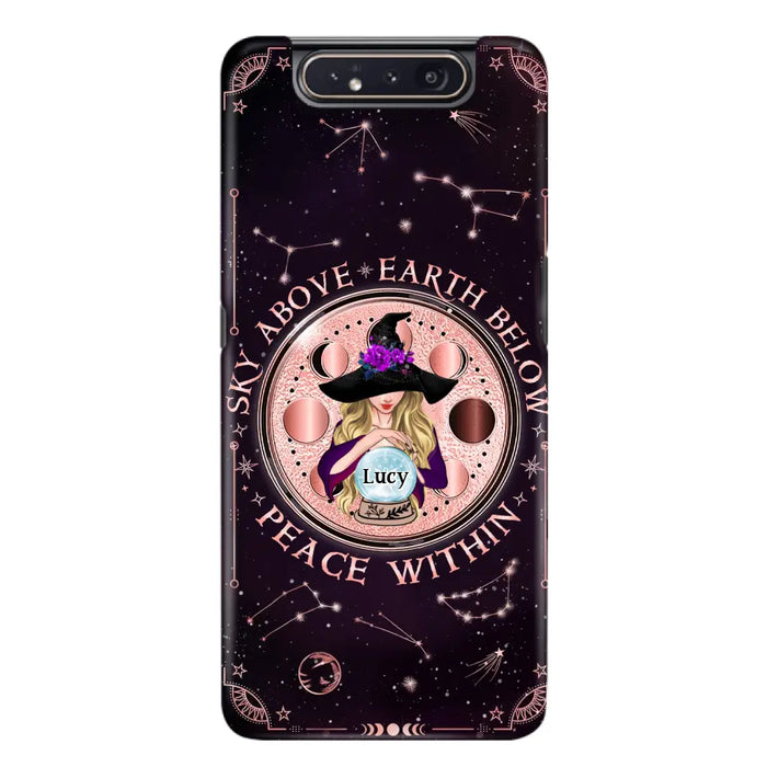 Custom Personalized Witch Phone Case - Gift Idea For Witch Lover - Sky Above Earth Below Peace Within - Case for iPhone/ Samsung