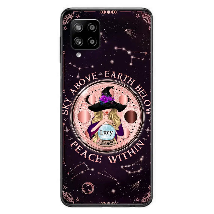 Custom Personalized Witch Phone Case - Gift Idea For Witch Lover - Sky Above Earth Below Peace Within - Case for iPhone/ Samsung