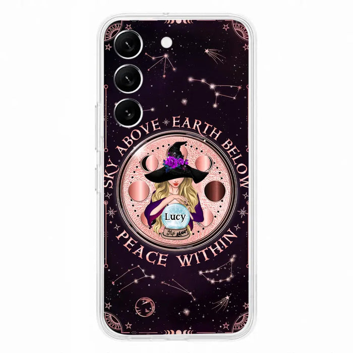 Custom Personalized Witch Phone Case - Gift Idea For Witch Lover - Sky Above Earth Below Peace Within - Case for iPhone/ Samsung