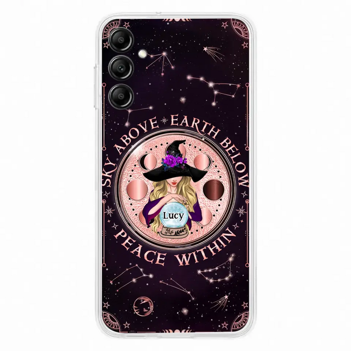 Custom Personalized Witch Phone Case - Gift Idea For Witch Lover - Sky Above Earth Below Peace Within - Case for iPhone/ Samsung