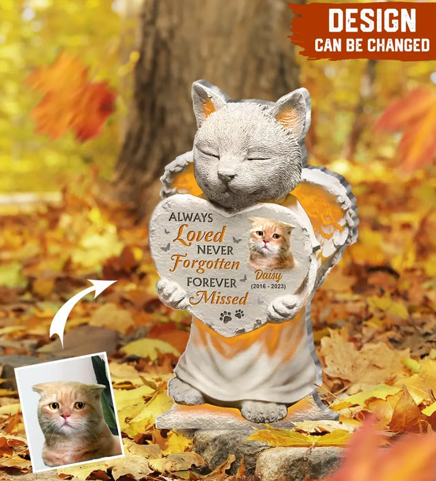 No Longer By Our Side But Forever In Our Hearts - Custom Personalized Memorial Acrylic Plaque - Memorial Gift Idea For Christmas/ Cat Lover - Upload Cat Photo