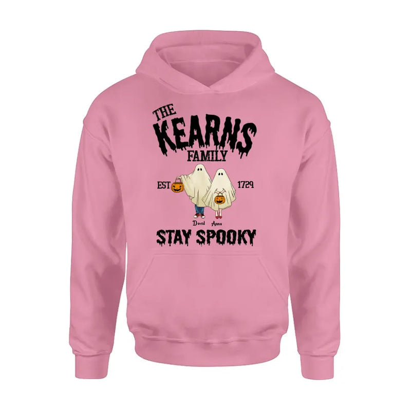 Personalized Spooky Family T-shirt/Long Sleeve/Sweatshirt/Hoodie - Gift Idea For Family/Halloween - Parents/Couple With Up to 3 Kids And 3 Dogs/Cats