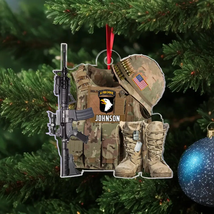 Custom Personalized Military Uniform Acrylic Ornament - Gift Idea For Veterans/ Military Gift