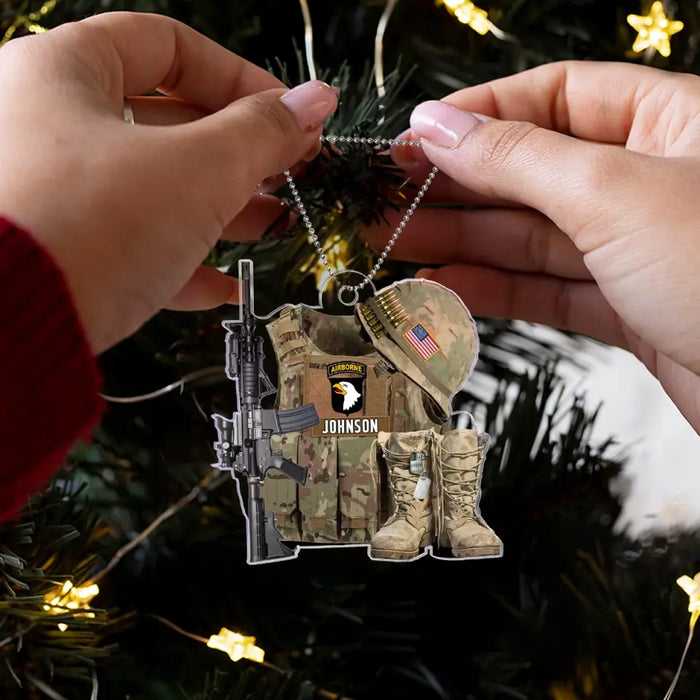 Custom Personalized Military Uniform Acrylic Ornament - Gift Idea For Veterans/ Military Gift