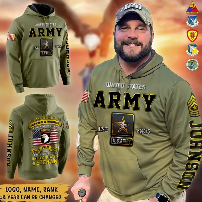 Custom Personalized Veteran All-Over Print Hoodie - Gift Idea For Veteran - I Owned It Forever The Title United States Veteran