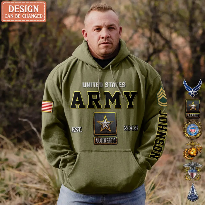 Custom Personalized Veteran All-Over Print Hoodie - Gift Idea For Veteran - I Owned It Forever The Title United States Veteran