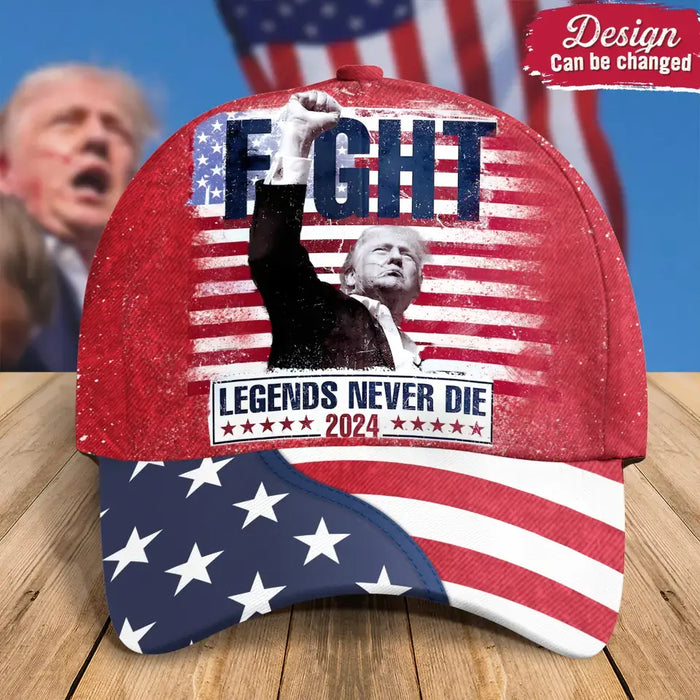 Trump Baseball Cap - Gift Idea For Presidential Election - Fight Legends Never Die 2024