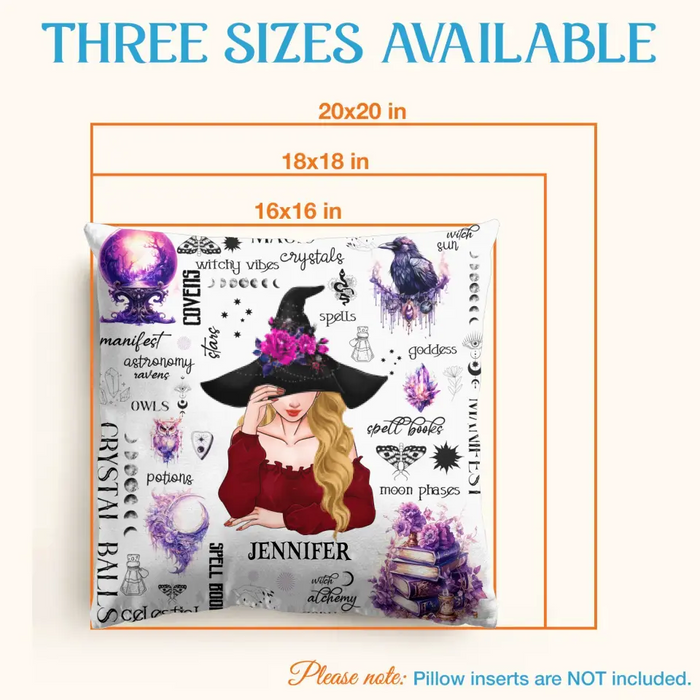 Custom Personalized Witch Pillow Cover - Gift Idea For Halloween/ Witch - Crystal Balls