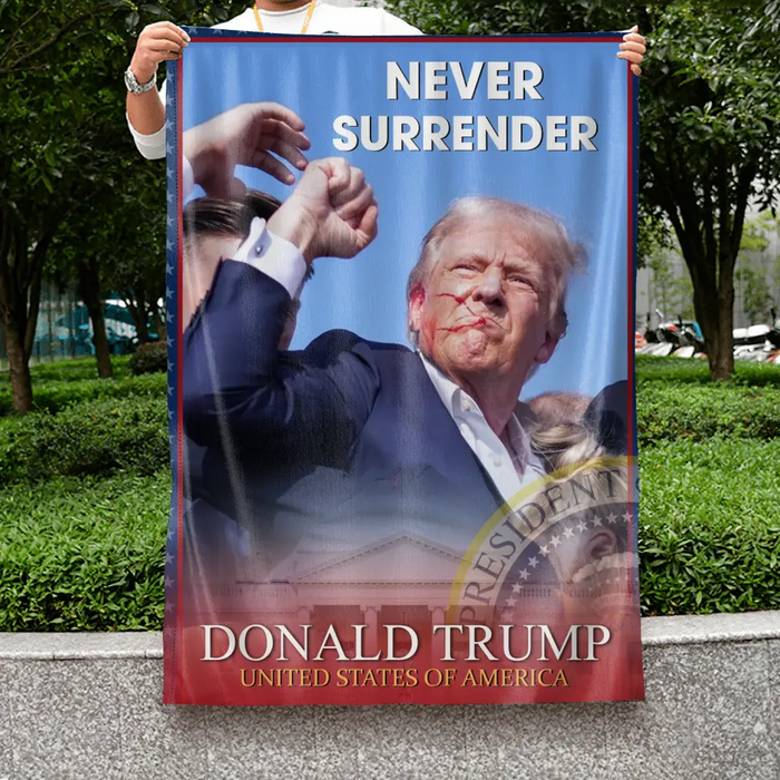 Custom Personalized Never Surrender Flag Sign