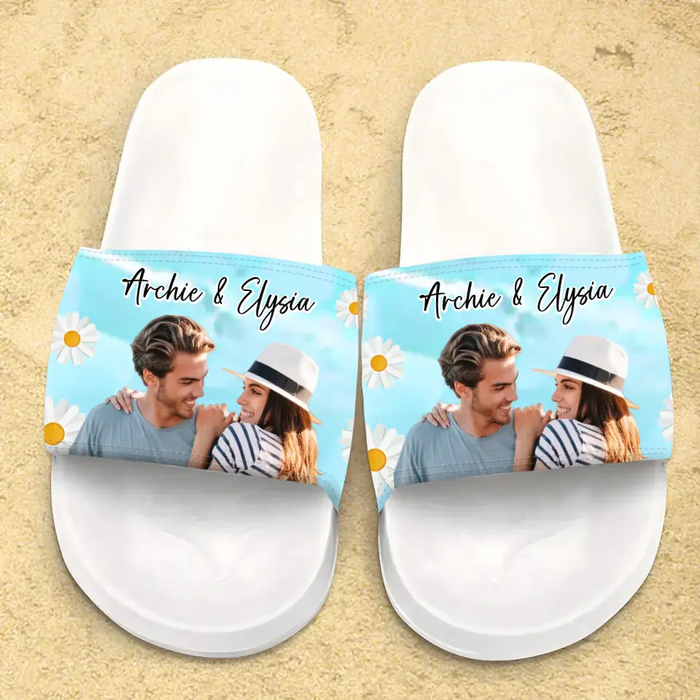 Custom Personalized Couple Sandals - Upload Photo - Gift Idea For Couple