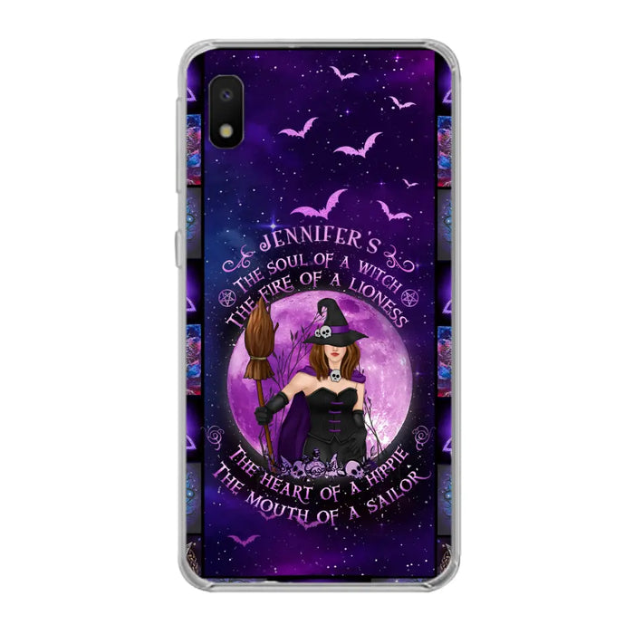 Custom Personalized Witch Purple Phone Case - Halloween Gift Idea - The Soul Of A Witch The Fire Of A Lioness - Case for iPhone/ Samsung