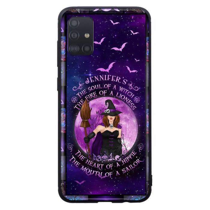 Custom Personalized Witch Purple Phone Case - Halloween Gift Idea - The Soul Of A Witch The Fire Of A Lioness - Case for iPhone/ Samsung