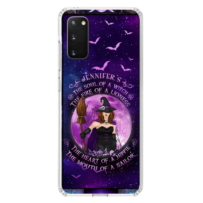 Custom Personalized Witch Purple Phone Case - Halloween Gift Idea - The Soul Of A Witch The Fire Of A Lioness - Case for iPhone/ Samsung