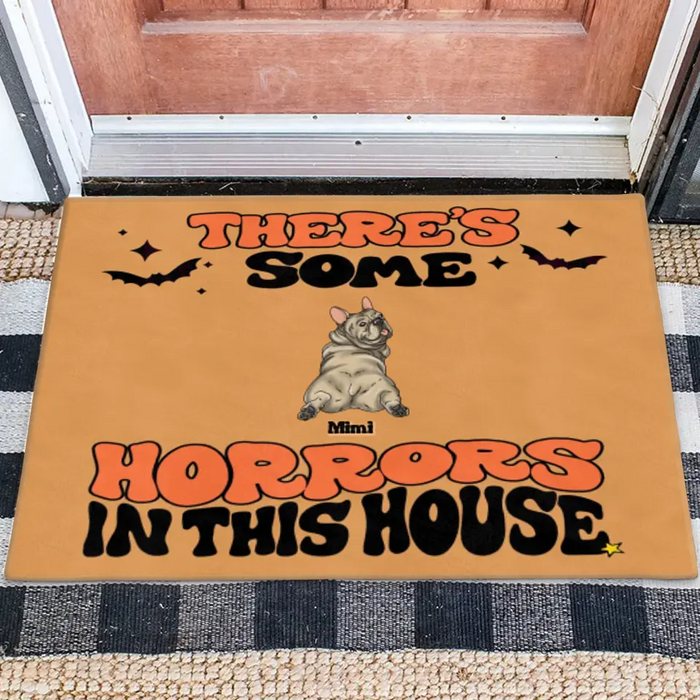 Personalized Dog Doormat - Gift Idea For Family/Dog Lover - Up to 7 Dogs - There's Some Horrors In This House