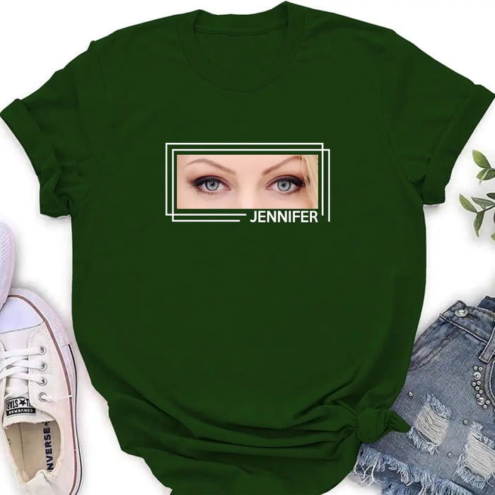 Custom Personalized Eyes T-shirt - Upload Photo - Gift Idea For Boyfriend/ Girlfriend/ Husband/ Wife