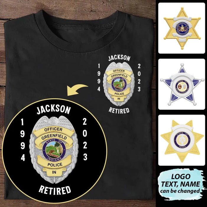Personalized Retired Police Shirt/Hoodie - Gift Idea For Father/Husband/Police