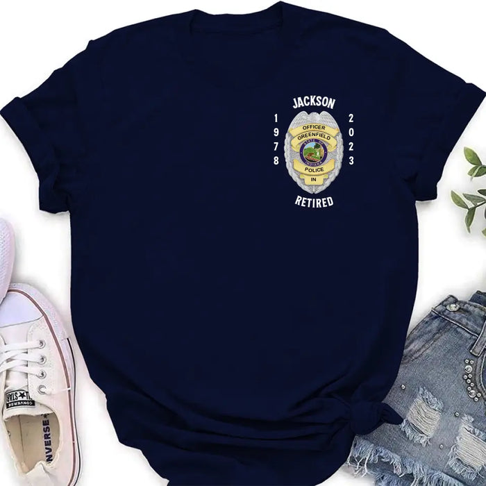 Personalized Retired Police Shirt/Hoodie - Gift Idea For Father/Husband/Police