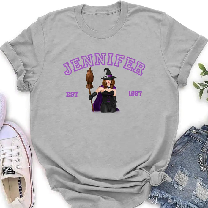 Custom Personalized Witch T-shirt/ Long Sleeve/ Sweatshirt/ Hoodie - Halloween Gift Idea For Witch/ Bestie - Custom Name