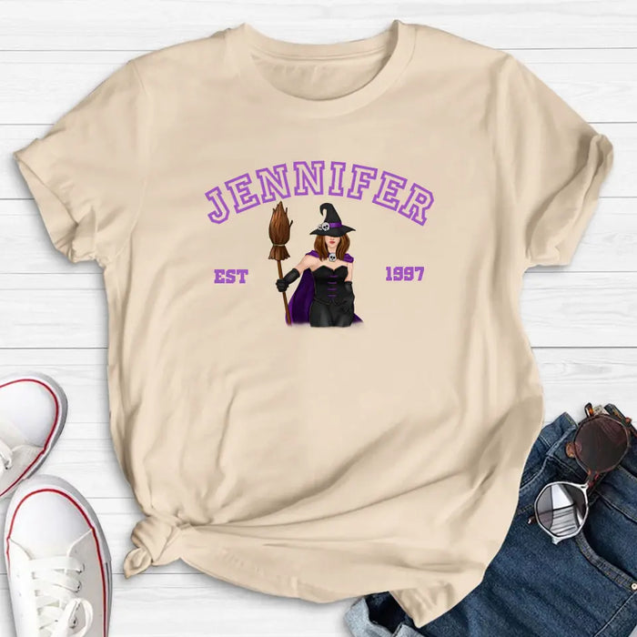 Custom Personalized Witch T-shirt/ Long Sleeve/ Sweatshirt/ Hoodie - Halloween Gift Idea For Witch/ Bestie - Custom Name