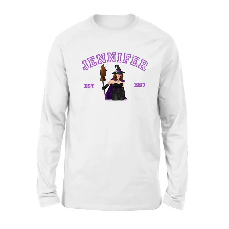 Personalized Witch T-shirt/Long Sleeve/Sweatshirt/Hoodie - Halloween Gift Idea For Witch/Bestie - Custom Name