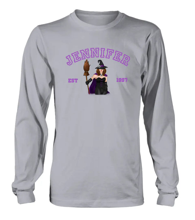 Custom Personalized Witch T-shirt/ Long Sleeve/ Sweatshirt/ Hoodie - Halloween Gift Idea For Witch/ Bestie - Custom Name