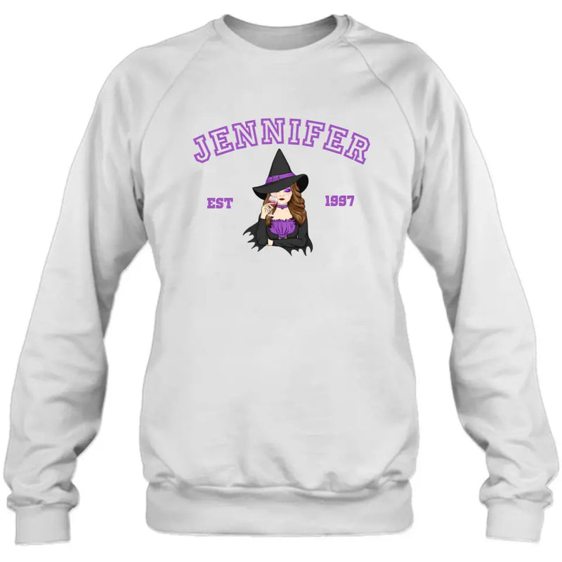 Personalized Witch T-shirt/Long Sleeve/Sweatshirt/Hoodie - Custom Name - Halloween Gift Idea For Witch/Bestie