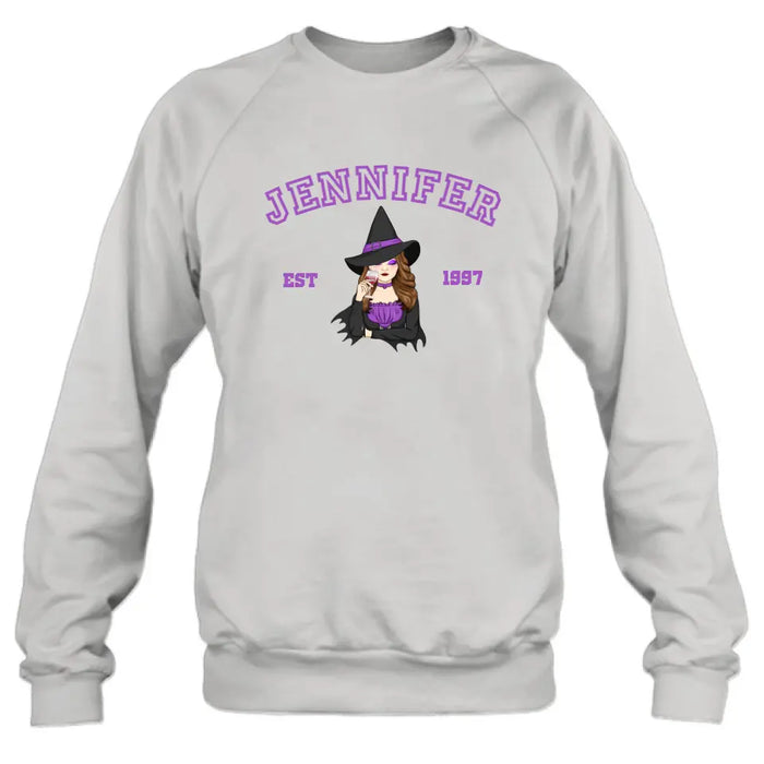 Custom Personalized Witch T-shirt/ Long Sleeve/ Sweatshirt/ Hoodie - Custom Name - Halloween Gift Idea For Witch/ Bestie