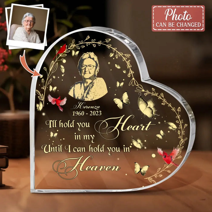 Custom Personalized Photo Heart Shaped Acrylic Plaque - Memorial Gift Idea