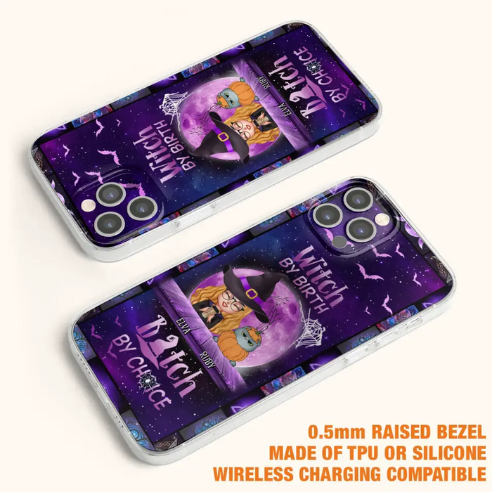 Custom Personalized Witch Phone Case - Gift Idea For Witch/ Dog/ Cat Lover - Upto 4 Pets - Witch By Birth - Case For iPhone/ Samsung