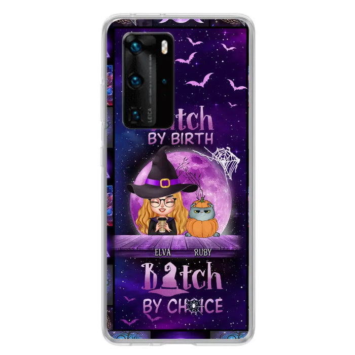 Custom Personalized Witch Phone Case - Gift Idea For Witch/ Dog/ Cat Lover - Upto 4 Pets - Witch By Birth - Case For Xiaomi/ Oppo/ Huawei