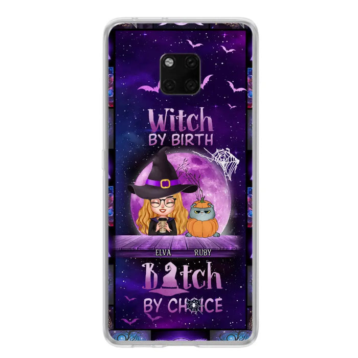 Custom Personalized Witch Phone Case - Gift Idea For Witch/ Dog/ Cat Lover - Upto 4 Pets - Witch By Birth - Case For Xiaomi/ Oppo/ Huawei