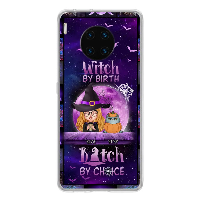 Custom Personalized Witch Phone Case - Gift Idea For Witch/ Dog/ Cat Lover - Upto 4 Pets - Witch By Birth - Case For Xiaomi/ Oppo/ Huawei