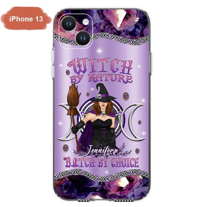 Custom Personalized Sparkling Witch Phone Case - Halloween Gift Idea - Witch By Birth - Case For iPhone/ Samsung