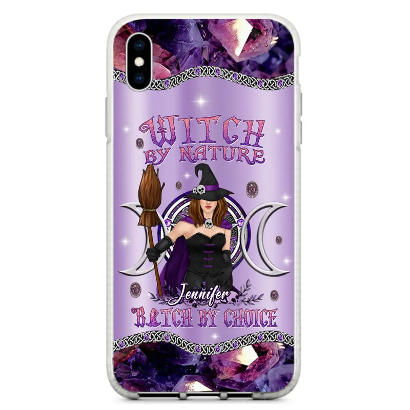 Custom Personalized Sparkling Witch Phone Case - Halloween Gift Idea - Witch By Birth - Case For iPhone/ Samsung