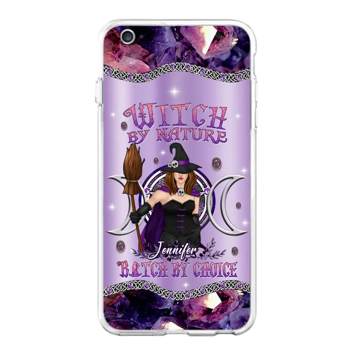 Custom Personalized Sparkling Witch Phone Case - Halloween Gift Idea - Witch By Birth - Case For iPhone/ Samsung