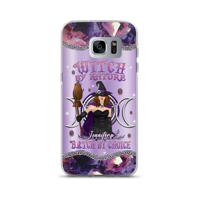 Custom Personalized Sparkling Witch Phone Case - Halloween Gift Idea - Witch By Birth - Case For iPhone/ Samsung