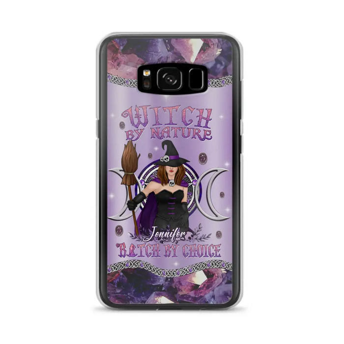 Custom Personalized Sparkling Witch Phone Case - Halloween Gift Idea - Witch By Birth - Case For iPhone/ Samsung