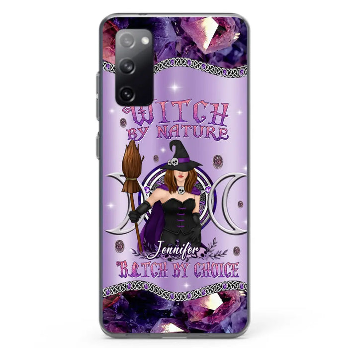 Custom Personalized Sparkling Witch Phone Case - Halloween Gift Idea - Witch By Birth - Case For iPhone/ Samsung