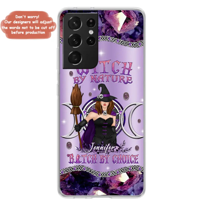 Custom Personalized Sparkling Witch Phone Case - Halloween Gift Idea - Witch By Birth - Case For iPhone/ Samsung