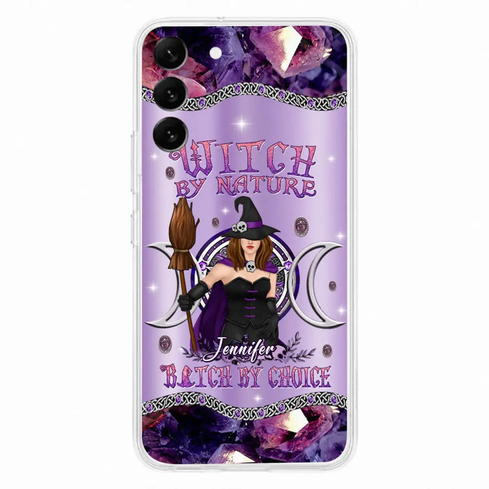 Custom Personalized Sparkling Witch Phone Case - Halloween Gift Idea - Witch By Birth - Case For iPhone/ Samsung