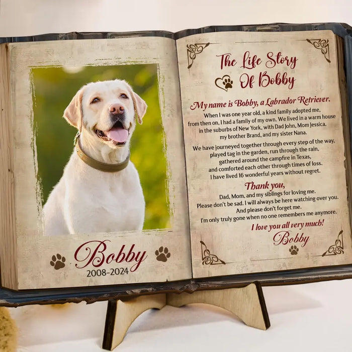 Custom Personalized The Life Story Of Dog 2 Layered Wooden Art - Custom Dog's Story And Photo - Memorial Gift Idea For Dog Lover