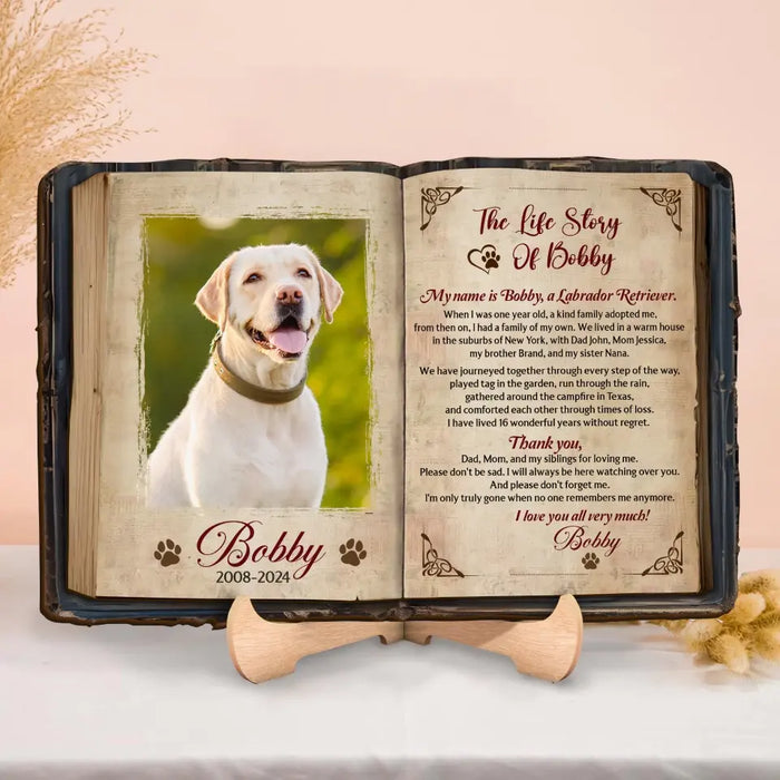 Custom Personalized The Life Story Of Dog 2 Layered Wooden Art - Custom Dog's Story And Photo - Memorial Gift Idea For Dog Lover