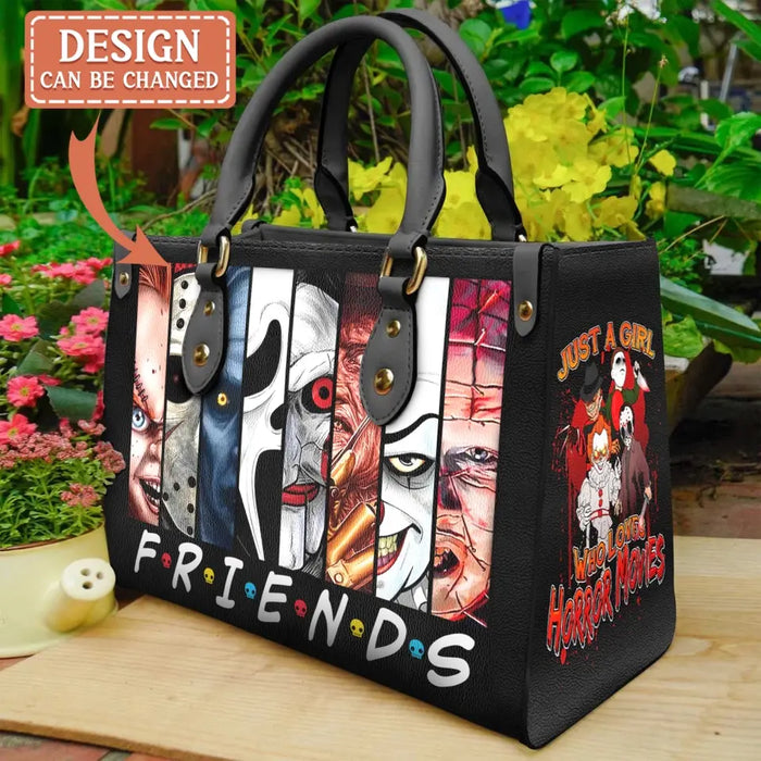 Custom Personalized Horror Characters PU Leather Handbag with Long Straps - Gift Idea For Halloween