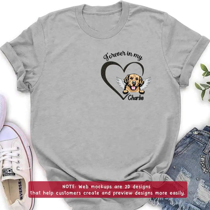 Custom Personalized Dog Embroidered T-shirt/ Sweater/ Hoodie - Memorial Gift Idea For Dog Lover - Forever In My